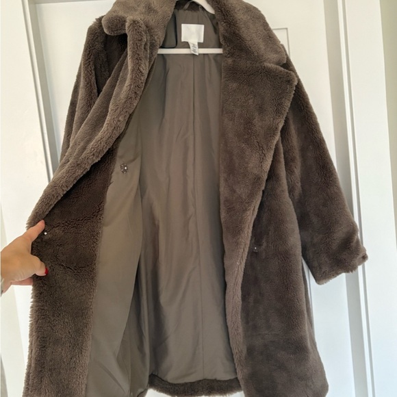 H&M Teddy Faux Fur Coat Sz SM - Picture 4 of 6